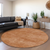 8' Brown Round Washable Indoor Outdoor Area Rug