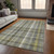 9' X 12' Gray Plaid Washable Non Skid Indoor Outdoor Area Rug