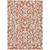 8' X 10' Salmon And Ivory Floral Washable Indoor Outdoor Area Rug
