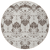 8' Chocolate Taupe And Beige Round Oriental Washable Indoor Outdoor Area Rug