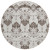 8' Chocolate Taupe And Beige Round Oriental Washable Indoor Outdoor Area Rug