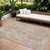 8' X 10' Coral And Gray Damask Washable Indoor Outdoor Area Rug