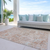 8' X 10' Coral And Gray Damask Washable Indoor Outdoor Area Rug