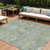 10' X 14' Sage And Gold Medallion Washable Indoor Outdoor Area Rug
