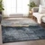8' X 10' Blue Gray And Gold Abstract Washable Indoor Outdoor Area Rug