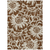 10' X 14' Brown and Ivory Floral Washable Non Skid Indoor Outdoor Area Rug