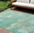 9' X 12' Teal Blue Mint Green And Ivory Abstract Washable Indoor Outdoor Area Rug