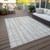 9' X 12' Taupe And Beige Striped Washable Indoor Outdoor Area Rug Transitional Style - Taupe, Beige Color