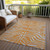 10' X 14' Copper And Gray Animal Print Washable Indoor Outdoor Area Rug