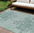 8' X 10' Sage Fern Green And Ivory Floral Washable Indoor Outdoor Area Rug