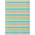 10' X 14' Teal Yellow and Green Striped Washable Non Skid Indoor Outdoor Area Rug