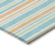 10' X 14' Teal Yellow and Green Striped Washable Non Skid Indoor Outdoor Area Rug