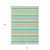 10' X 14' Teal Yellow and Green Striped Washable Non Skid Indoor Outdoor Area Rug