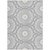 9' X 12' Silver Ivory And Gray Floral Medallion Washable Indoor Outdoor Area Rug