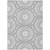9' X 12' Silver Ivory And Gray Floral Medallion Washable Indoor Outdoor Area Rug