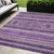 8' X 10' Purple Eggplant And Gray Southwestern Washable Indoor Outdoor Area Rug