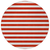 8' Round Red and White Round Striped Washable Non Skid Indoor Outdoor Area Rug