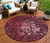 8' Merlot Blush And Gray Round Abstract Washable Indoor Outdoor Area Rug
