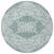8' Teal Blue And Ivory Round Medallion Washable Indoor Outdoor Area Rug