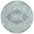 8' Teal Blue And Ivory Round Medallion Washable Indoor Outdoor Area Rug