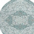 8' Teal Blue And Ivory Round Medallion Washable Indoor Outdoor Area Rug - 880016443288