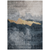 10' X 14' Blue Gray And Gold Abstract Washable Indoor Outdoor Area Rug