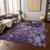 10' X 14' Purple Abstract Washable Indoor Outdoor Area Rug