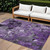 10' X 14' Purple Abstract Washable Indoor Outdoor Area Rug