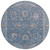 8' Blue And Beige Round Floral Washable Indoor Outdoor Area Rug