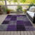 10' X 14' Eggplant Purple And Lilac Patchwork Washable Indoor Outdoor Area Rug