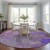 8' Round Purple Round Abstract Washable Non Skid Indoor Outdoor Area Rug Transitional Style - Purple Color