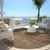 8' Orange Copper And Brown Round Striped Washable Indoor Outdoor Area Rug