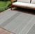 10' X 14' White And Black Chevron Washable Indoor Outdoor Area Rug