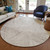 8' Beige And Brown Round Abstract Washable Indoor Outdoor Area Rug - Beige, Brown