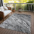9' X 12' Gray Silver And Charcoal Abstract Washable Indoor Outdoor Area Rug Transitional Style - Gray, Silver, Charcoal Color