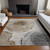 9' X 12' Taupe Gray And Brown Abstract Washable Indoor Outdoor Area Rug