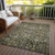 10' X 14' Brown And Beige Oriental Washable Indoor Outdoor Area Rug