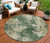 8' Fern Green And Beige Round Abstract Washable Indoor Outdoor Area Rug - Fern Green, Beige