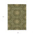 8' X 10' Olive Green Artichoke Green And Gold Floral Medallion Washable Indoor Outdoor Area Rug