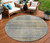 8' Khaki Tan And Beige Round Striped Washable Indoor Outdoor Area Rug