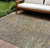 10' X 14' Gold And Gray Abstract Washable Indoor Outdoor Area Rug