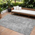 10' X 14' Pewter Charcoal And Ivory Geometric Washable Indoor Outdoor Area Rug