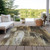 9' X 12' Chocolate Abstract Washable Non Skid Indoor Outdoor Area Rug