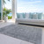 9' X 12' Gray And Beige Abstract Washable Indoor Outdoor Area Rug - Gray, Beige