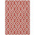 10' X 14' Red And Ivory Geometric Washable Indoor Outdoor Area Rug