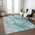 10' X 14' Teal Blue And Ivory Abstract Washable Indoor Outdoor Area Rug - Teal Blue, Ivory