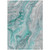 10' X 14' Teal Blue And Ivory Abstract Washable Indoor Outdoor Area Rug - Teal Blue, Ivory