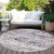 8' Lavender And Purple Round Striped Washable Indoor Outdoor Area Rug - Lavender, Purple