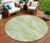 8' Green And Ivory Round Abstract Washable Indoor Outdoor Area Rug - 608219314828
