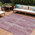 9' X 12' Blush And Ivory Striped Washable Indoor Outdoor Area Rug - Blush, Ivory